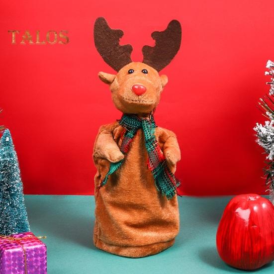 Electric Rotatable Christmas Elk Toy Battery Operated Swinging Singing Dancing Xmas Reindeer Deer Ornament Kids Family Friends Holiday Gift