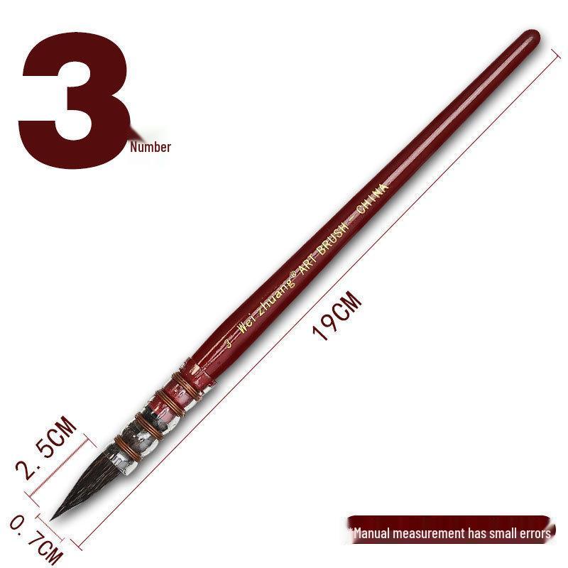 Red Round Head Watercolor Brush with Squirrel Imitation Nylon Hair for Adult Artists