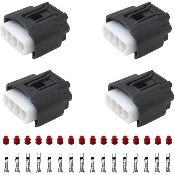 4 Pack 90980-11885 Ignition Coil Plug Connector For Toyota Camry 2002-2008