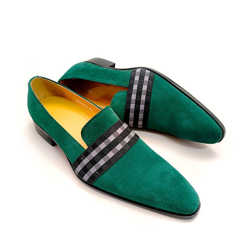 Mode Modedesign Herr Loafers Skor Ko Mocka Bekväma Casual Bankett Kostym Fest Handgjorda Äkta Läderskor Bästa Gåvor