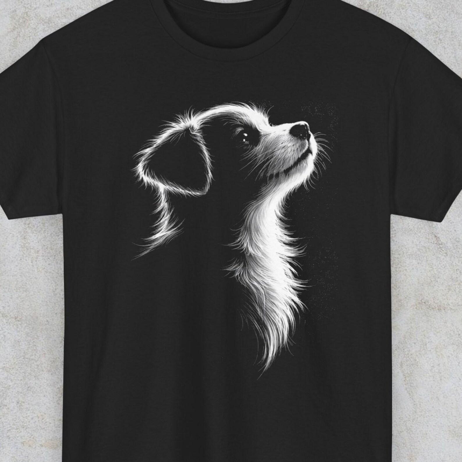 Minimalist Dog Shirt, Sweet Puppy T shirt, Dog Lover Tee, Cute Puppy Graphic Shirt, Minimal Pet Lover Shirt Gift M