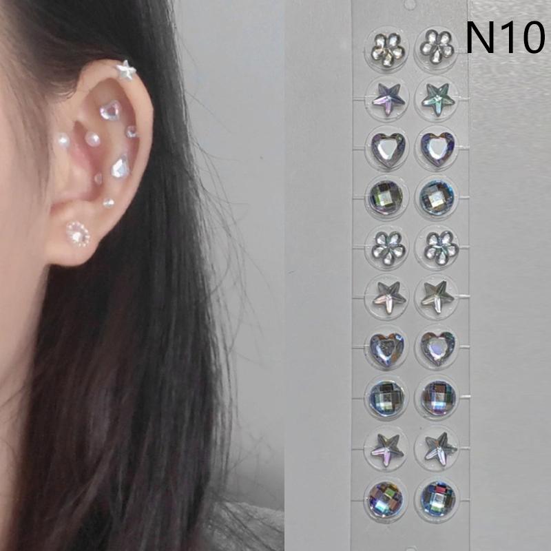 20 Patches Heart Butterfly Bow  Ear Point Stickers Ear Pressure Stick Acupuncture Magnetic Beads Auricular Ear Sticker