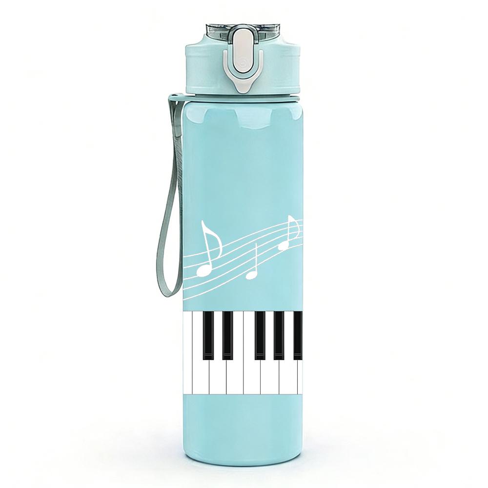 1PC Piano Key Layout 750ml Color Plastic Sports Water Bottle Leakproof Flip Straw Lid For Sports Office Home Use