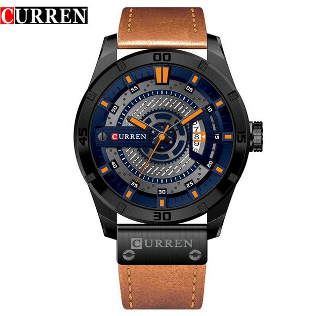 CURREN 8301 Mens Quartz Watches Luxury Business Wristwatch Date Display Leather Strap Leather Strap Wrist Watch for Men Relojes CURREN 8301