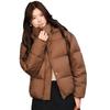 Womens Short Puffer Jacket With Graphene-Infused Lining White Duck Down Fill Hooded Loose Fit Winter Coat