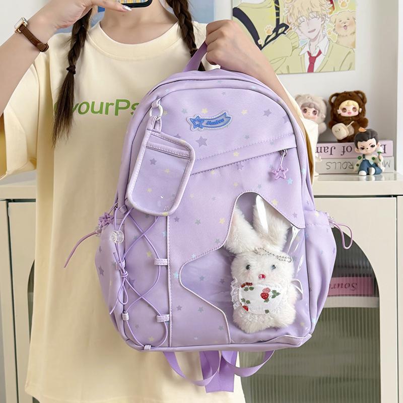 Schoolbag Korean Ins Cartoon Hugh Star Backpack Female Niche Design Large Capacity Junior High School Student School Bag Versatile Back