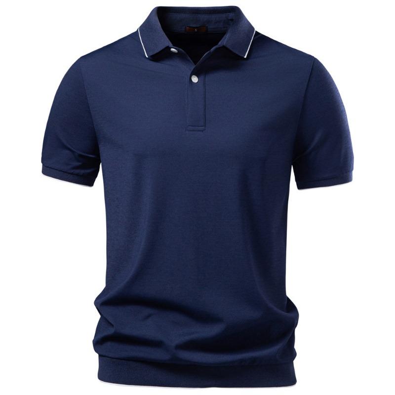 Men's Contrast Trim Short Sleeve Knit Polo Shirt