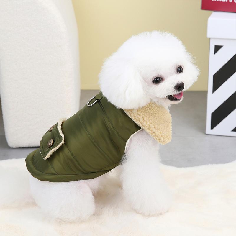 Winddichter Fleecekragen Hundejacke Winter Warm Gepolsterte Hundekleidung für Kleine Hunde Welpen Haustier Weste Chihuahua Yorkie Mops Haustier Mantel