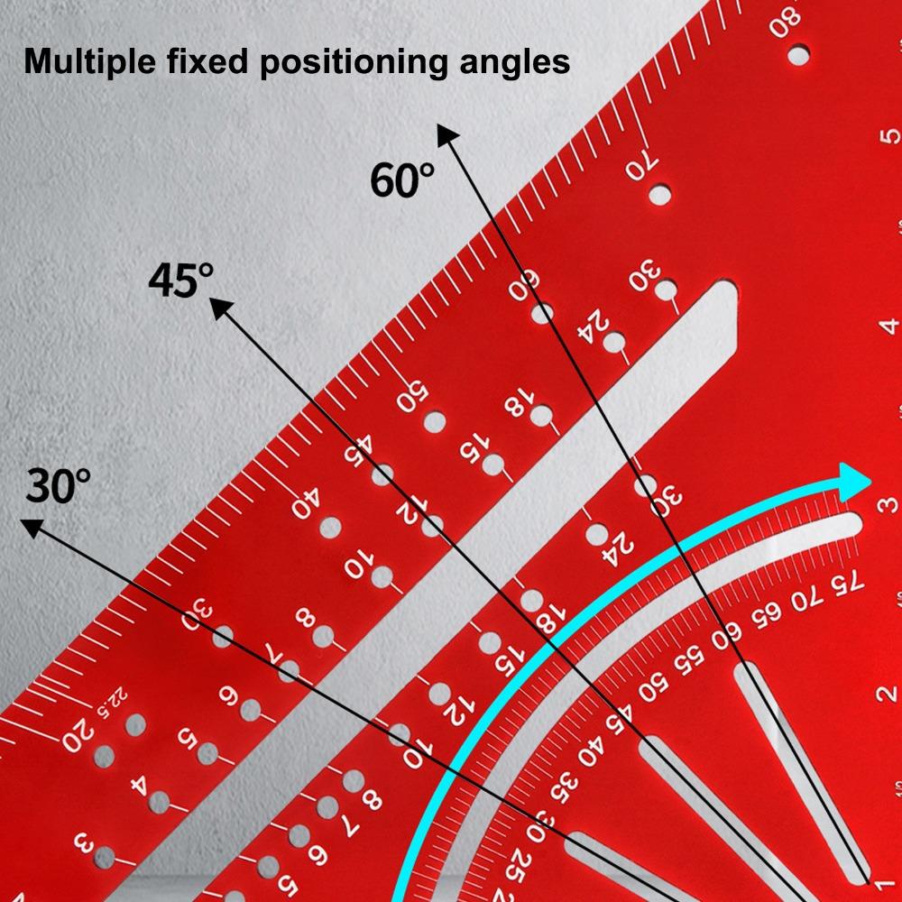 Aluminum Alloy Angle Ruler Clear Scales Multi Angle Tool Precise Aluminum Triangle Ruler Measuring