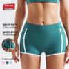 Nude Feeling Colorblock Butt-Lifting Yoga Shorts with Pockets - Women's Slimming Running Fitness Shorts