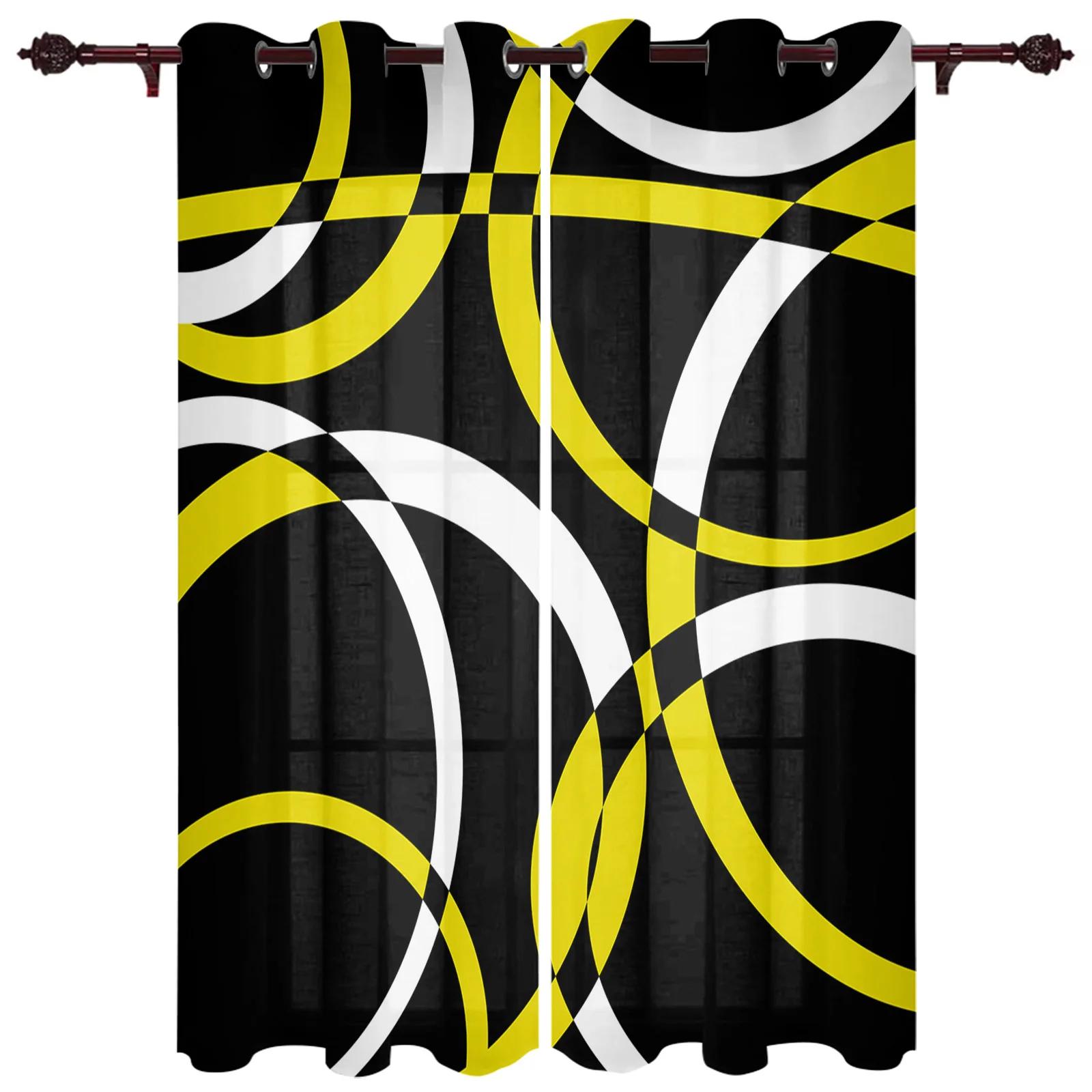 2 Stück Rot Schwarz Geometrisch Abstrakt Linien Moderne Fenster Vorhänge für Wohnzimmer Schlafzimmer Vorhang Küche Behandlung Jalousien Gardinen 100W130H(CM)40x51in&rod pocket