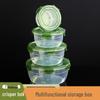 Clear Round Airtight Bowl Set - 4 Large, Thickened Fresh-keeping Containers with Lids for Kitchen or Office.