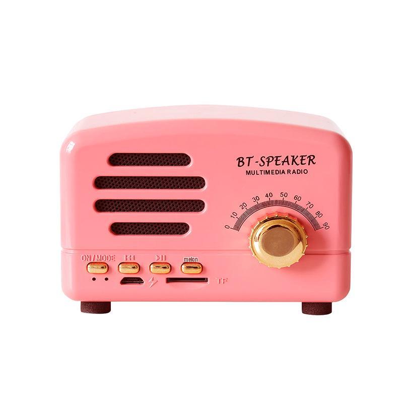 Mini Retro Bluetooth Speaker - Portable, Creative Gift with Radio & Card Insert for Mobile & Computer Use