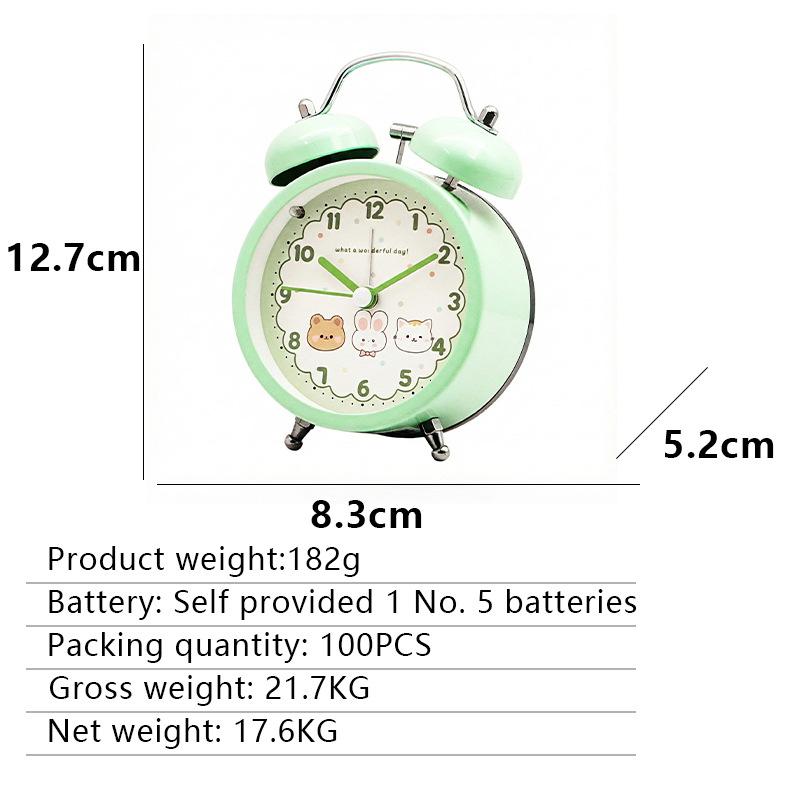 New desktop children's bell alarm clock to learn with cartoon classic metal mini small alarm clock desktop