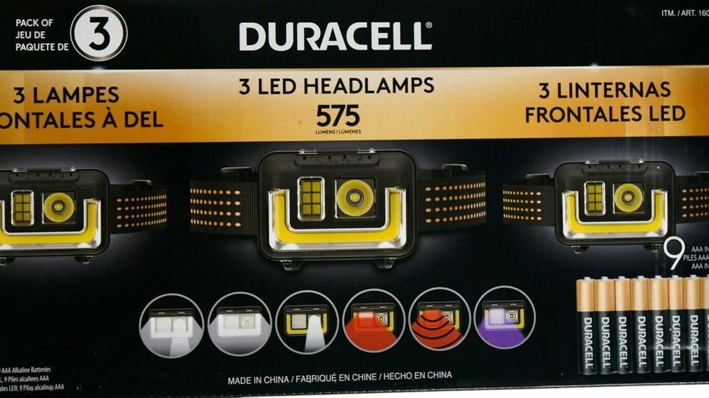 Duracell LED Headlamp 575 Lumens (3 pieces)