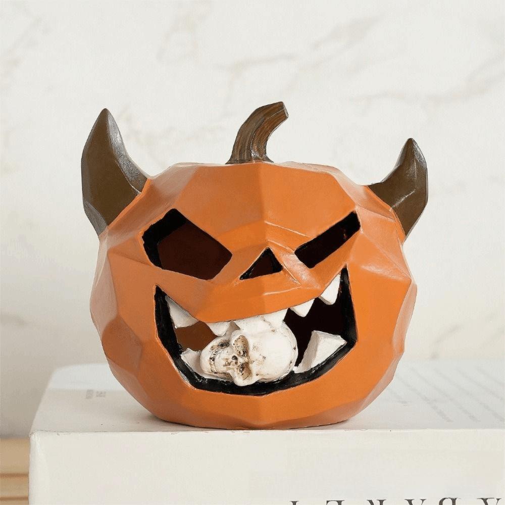 Biting Skull Halloween Resin Decoration Pumpkin Ghost Halloween Model  Indoor Dining