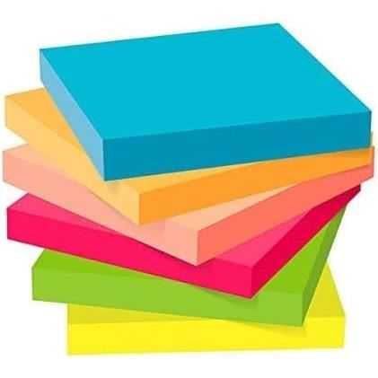 ZCZN Notes Sticky 1200 Feuillets Notes de 6 couleurs vive