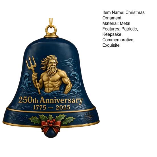 United States 250th Anniversary Bell Ornament Patriotic Christmas Tree Decoration Vintage Metal Commemorative Doorbell for Collectors