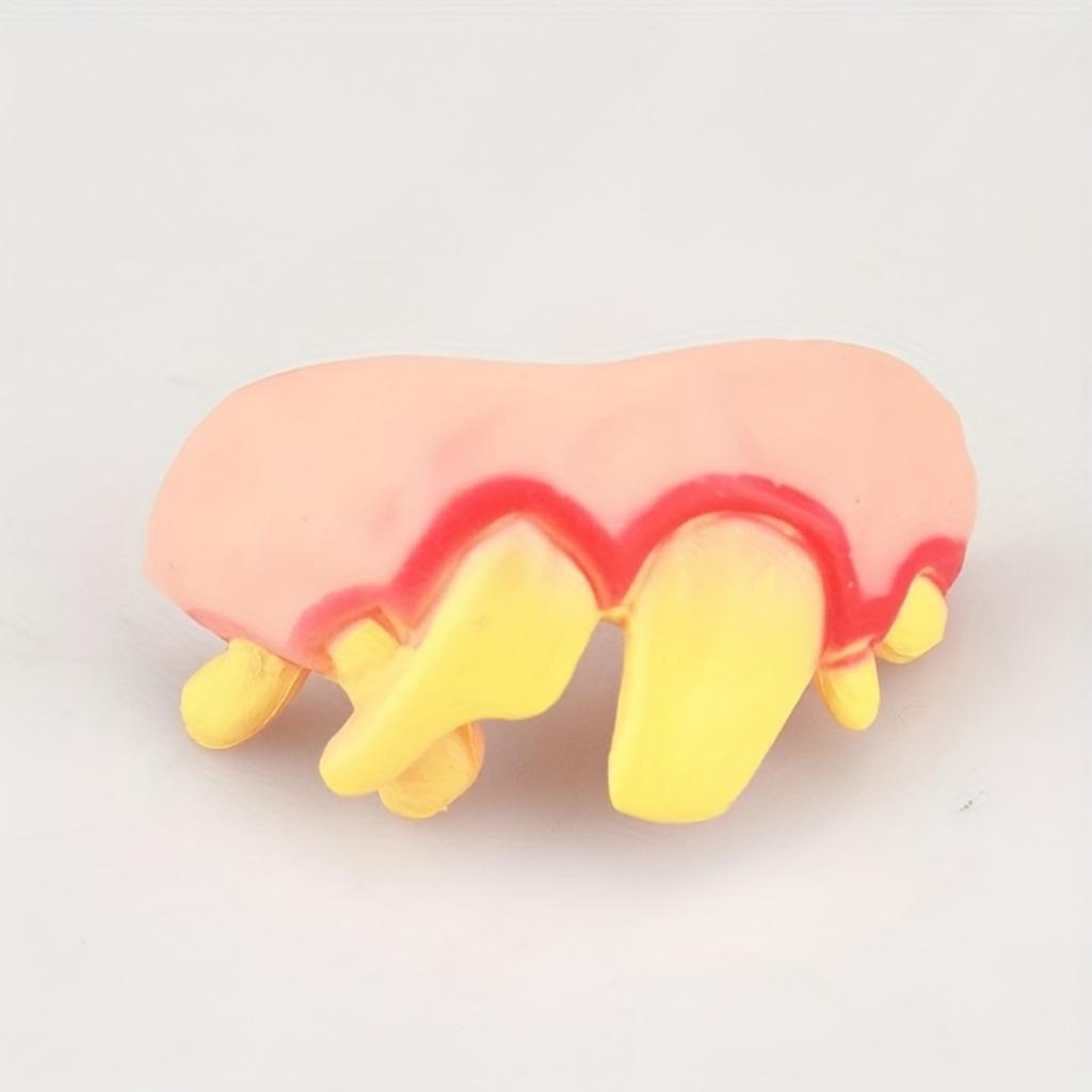 10 Pieces Prank Dentures Novelty - Mixed Color Plastic Assorted Funny Dentures for April Fools' Day and Halloween Props