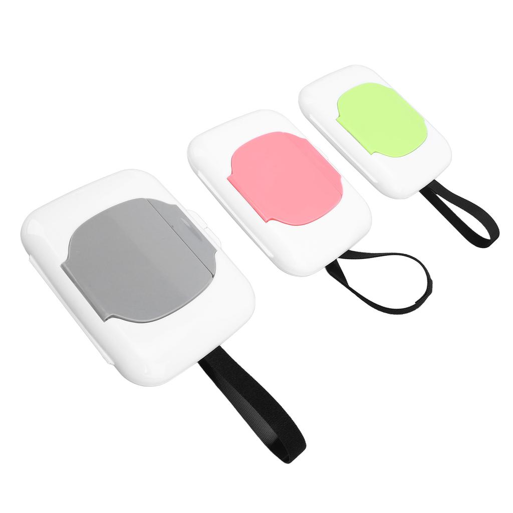 3 Stück Babyfeuchttuchspender Wiederverwendbar Nachfüllbar Tragbar Feuchttuchhalter Etui mit Klettverschluss