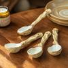Good-Looking Spoon Ceramic Household Spoon Coarse Pottery Tableware Dessert Spoon Retro Handmade Spoon Small Spoon