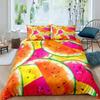 Watermelon Duvet Cover Set Green and Red Colour Polyester Comforter Cover King Queen Full Size for Kids Teens Adults Bedding Set