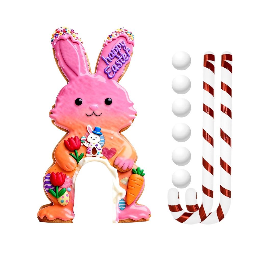 

Candy Cane Sticks Gingerbread Golf Set Portable Design Equipped With Club Golf Game Set Festive Atmosphere Decor розовый