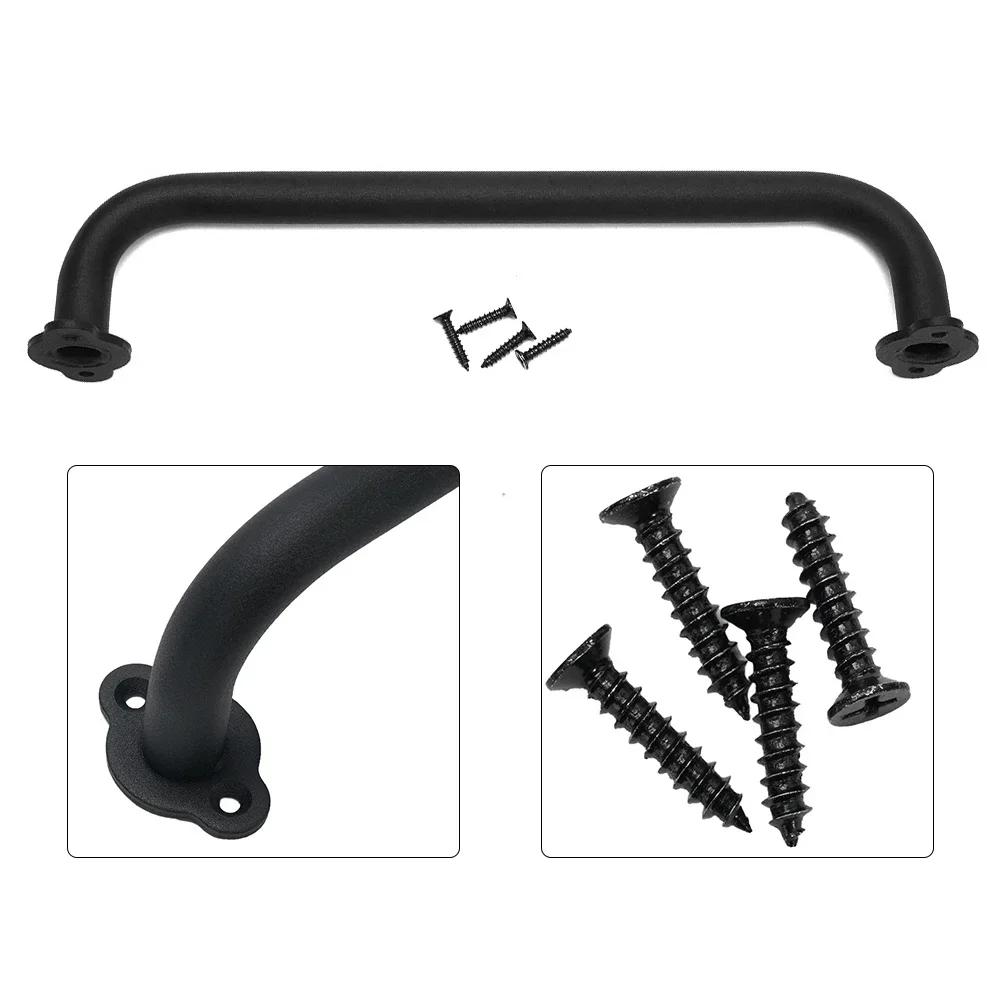 Sliding Barn Door Handle Pull Cabinet Flush Wood Door Handle Matte Black Carbon Steel Interior Door Pull Furniture Hardware