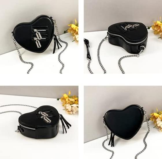 Harujio Mini Shoulder Bag for Dark Princess Yami Gothic Otaku Style Heart-Shaped Women, Heart-Shaped, Mass-Produced Bag, Style, Kawaii, Girly, Lolita,