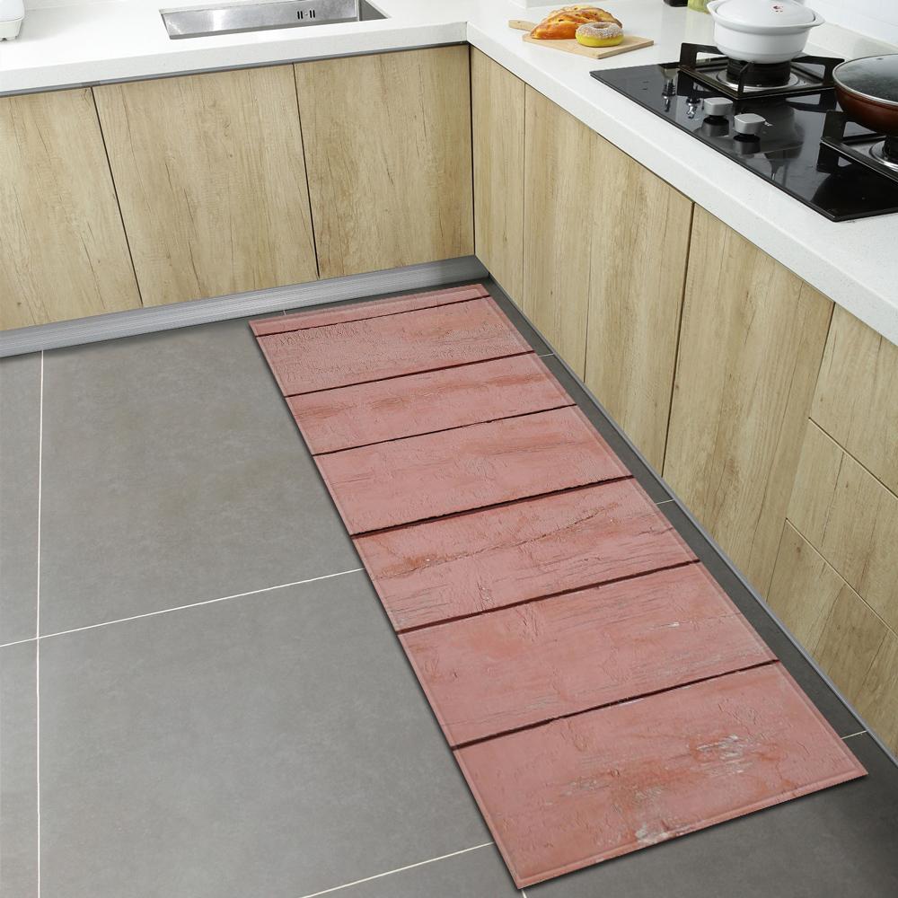 Wood Grain Kitchen Carpet Living Room Children's Floor Mat Porch Door Mat Corridor Balcony Non-slip Mat