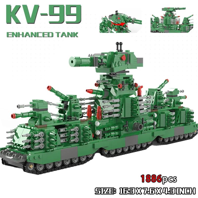 MOC KV44 Carro Armato Militare Blocchi da Costruzione Set Modello Pesante AV7 Carro Armato Armi di Guerra Modello Giocattoli Classici per Bambini Collezioni per Adulti Regali