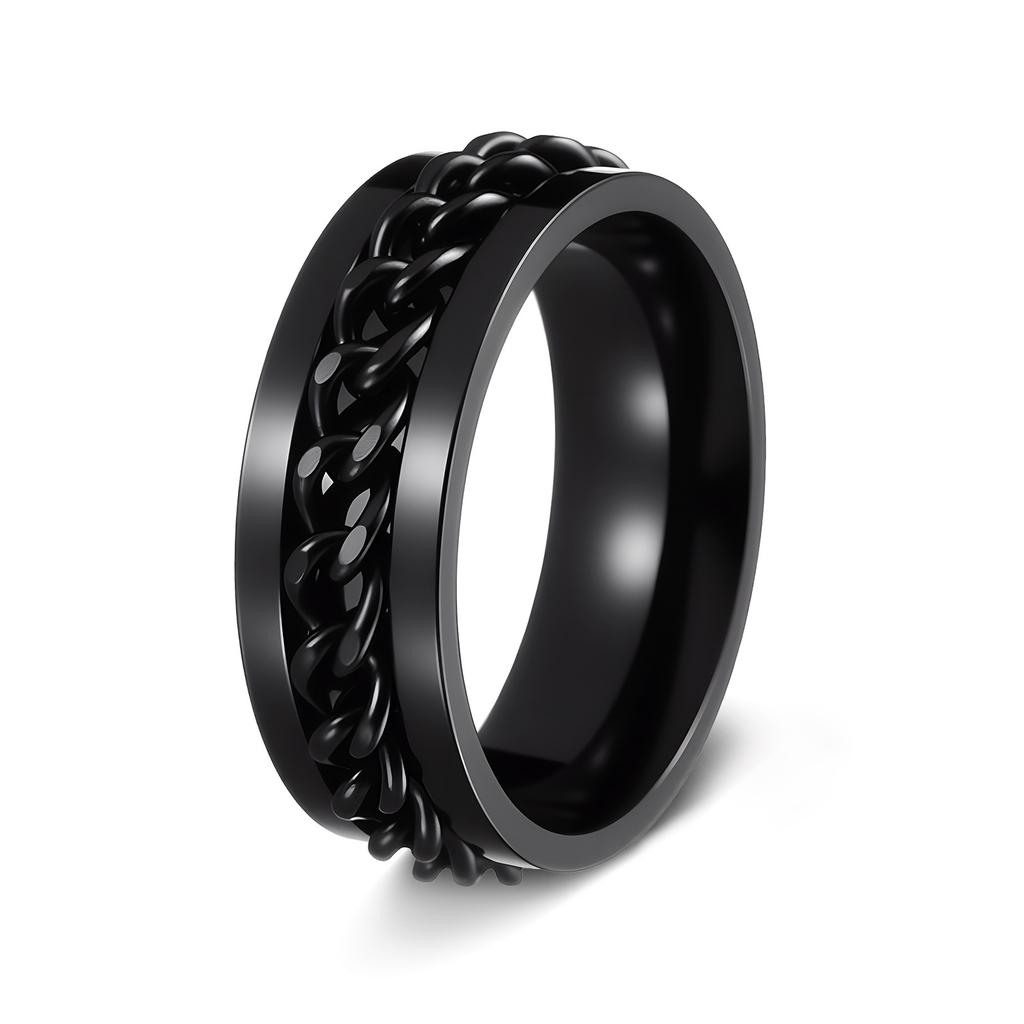 Men's Titanium Steel Spinning Ring Rotatable Stress Relief Jewelry Multifunctional Bottle Opener Ring