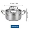 304 Edelstahl Doppelohr Topf verdickt gehämmert Muster Einzelner Topf Mit Deckel Zuhause Selbst- Hot Pot Schmortopf Kochgeschirr