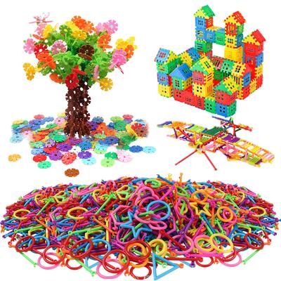 Mattoncini Giocattoli di Plastica per Bambini Asta Fiocco di Neve Case Assemblate Puzzle Educazione Precoce Giocattolo di Apprendimento Regali per Feste Bambini TMZ