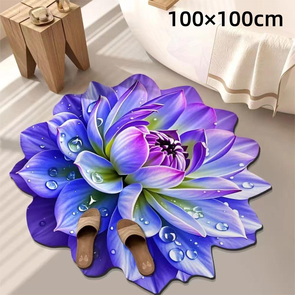 Special-shaped Flower Carpet 60/100cm Bathroom Floor Mats  for Living Room Tea Table Bedside