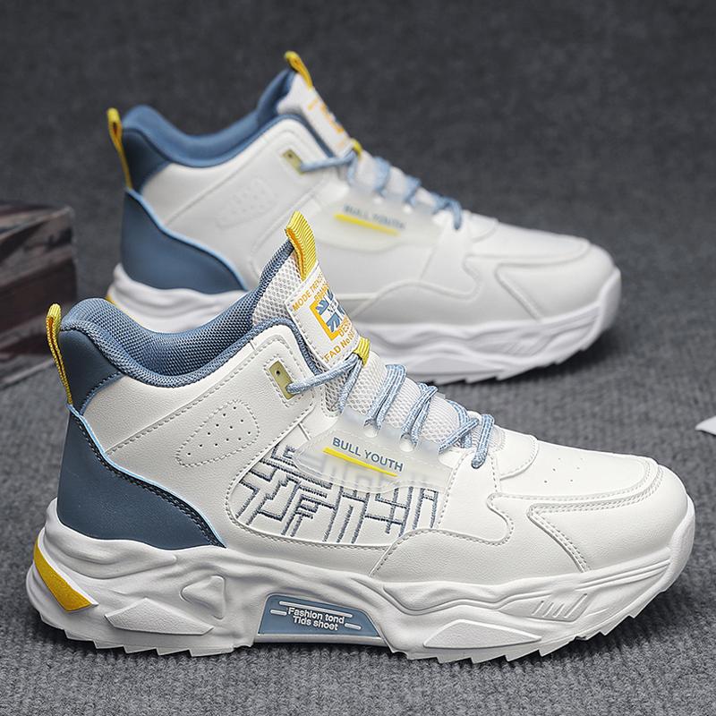 

Высокие мужские туфли весна и осень 2024 новые молодежные спортивные кроссовки для отдыха нескользящие износостойкие баскетбольные туфли увеличивающие рост папы модные туфли 39