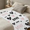 Plush Flannel Throw Blanket Heart Design, Machine Washable Soft Cozy Blanket for Home Office, Ideal Valentine's Day Gift