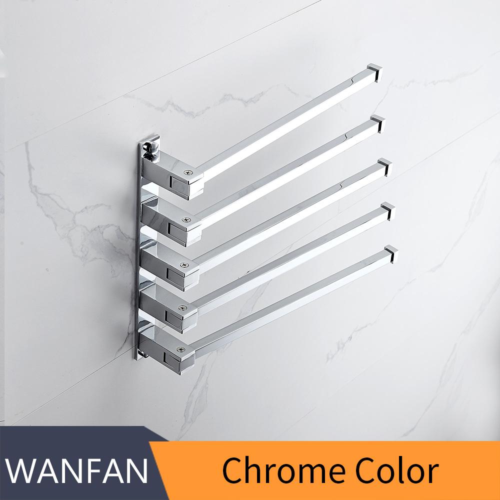 

Хромированные полотенцедержатели 5-слойная вращающаяся на 180 градусов настенная полка-вешалка для ванных комнат 7535