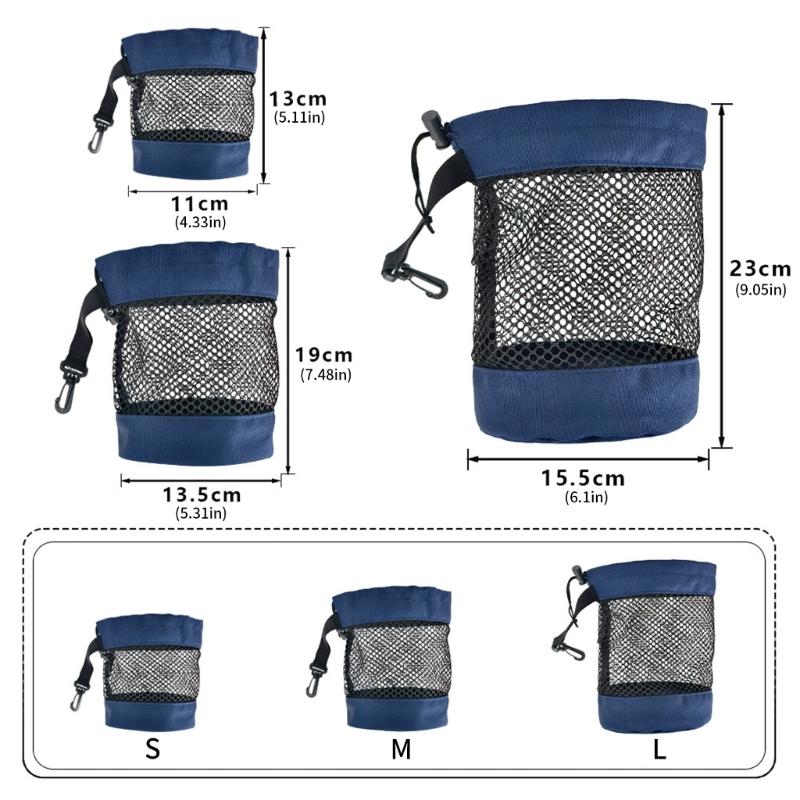 MultiPurpose Golf Ball Storage Bag Nylon Mesh Pouch Golf Carry Bag Organizer for Gym, Shower, Washing Toy, Diving