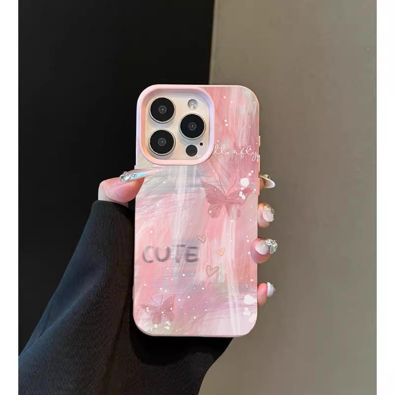 Black Pink Fine Glitter Soft Case For iPhone 15Pro 14 17 13 12 11 16 Pro Max 17 Pro Max Shockproof Lichee Pattern Silicone Funda iPhone 11