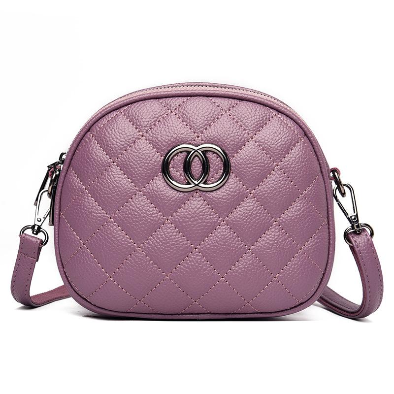 

Soft leather texture small bag women s bag 2025 new trendy versatile diamond small round bag fashionable broadband shoulder messenger bag