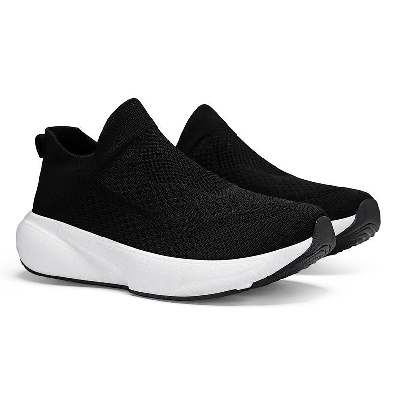 Large Size Popcorn Sole Fly-Woven Mesh Breathable Sports And Leisure Running Shoes One-Pedal Socks Men'S Shoes