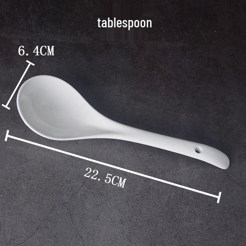 Korean-Style Ceramic Soup & Dessert Spoon Set