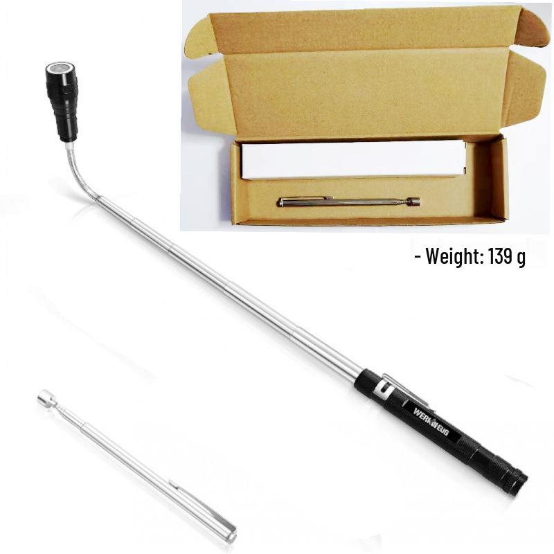 5-Piece Car Inspection Kit: Lighted Undercarriage Mirror, Telescopic Magnetic Pickup Tool, Reflective Chassis Mirror
