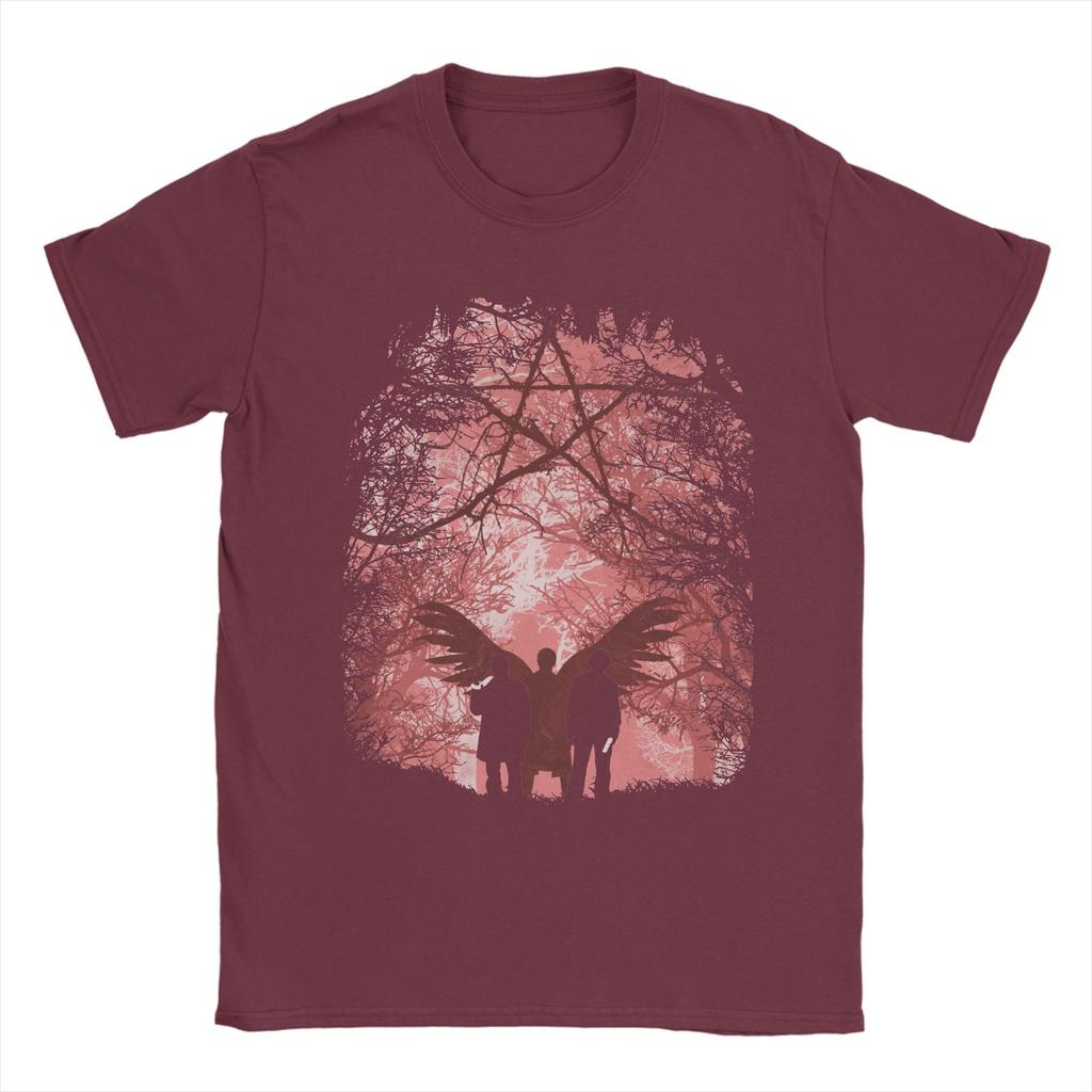 Famous Hunters T-Shirts Supernatural Sam And Dean Hip Hop Funny 100% Cotton Tee Shirt Short Sleeve T Shirts Plus Size Tops