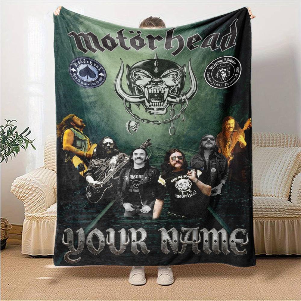 Name Custom Motörhead Print Flannel Blanket High Quality Warm Comfortable Cover for All Seasons Perfect for Gifts Home Decor