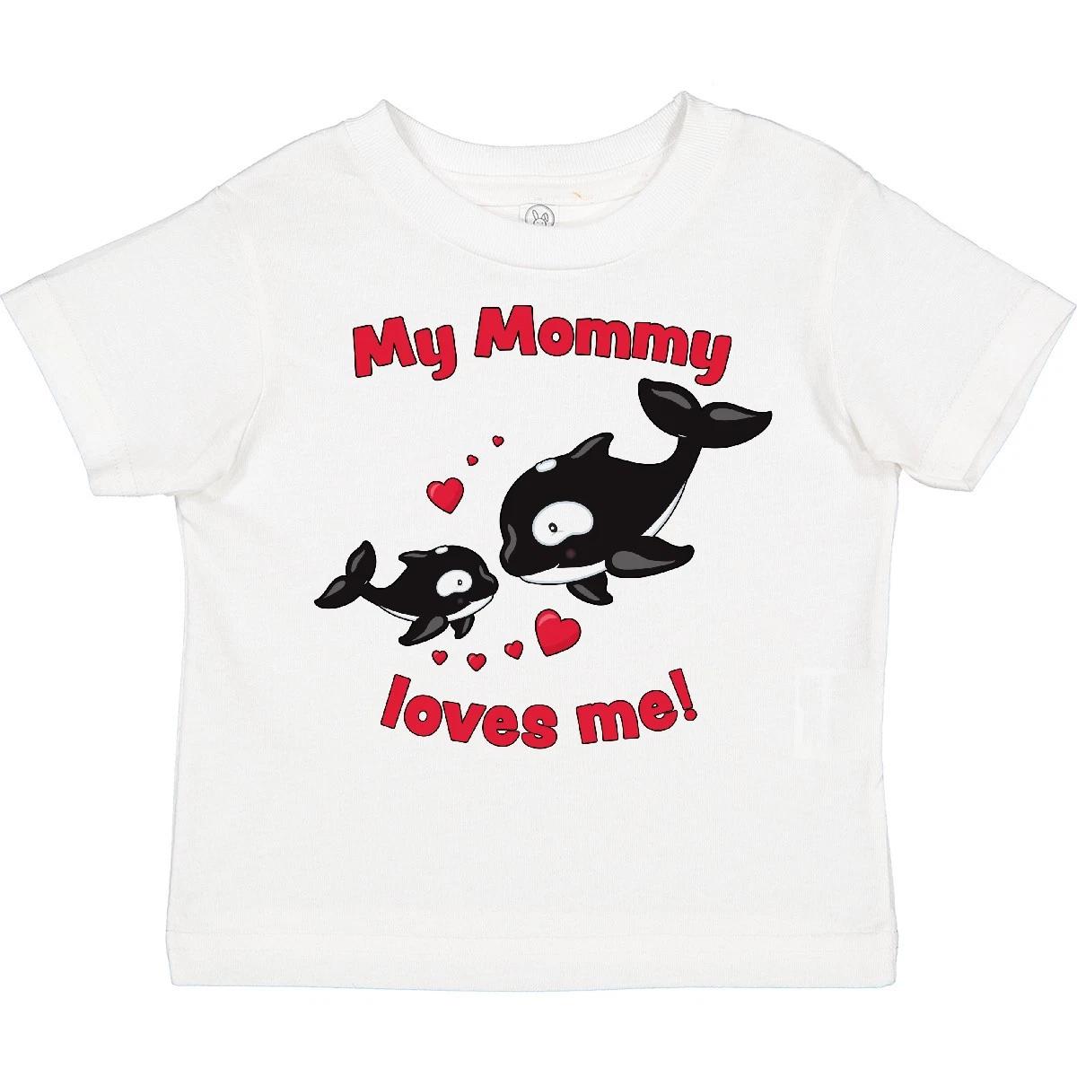 Inktastic My Mommy Loves Me- Orca Baby Toddler T-Shirt Family Sea Ocean Mom Son 110