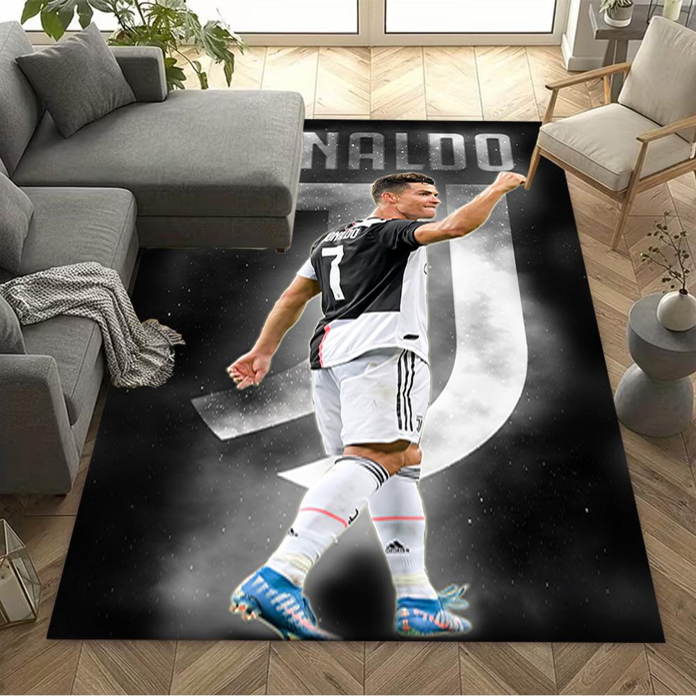 Ronaldo's Legacy Fußball Teppich Design für Spielzimmer Flur Spielzimmer Arbeitszimmer Rutschfester Teppich Anime Büro Dekor