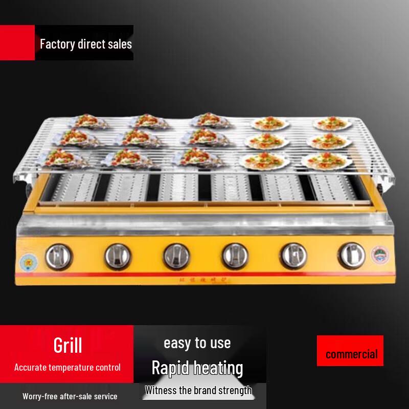 Beifu Commercial 6-Burner Gas BBQ Grill
