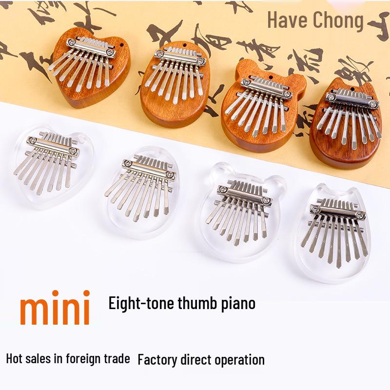 8-Ton Mini-Daumenklavier: Massivholz & Kristall Transparentes Kalimba